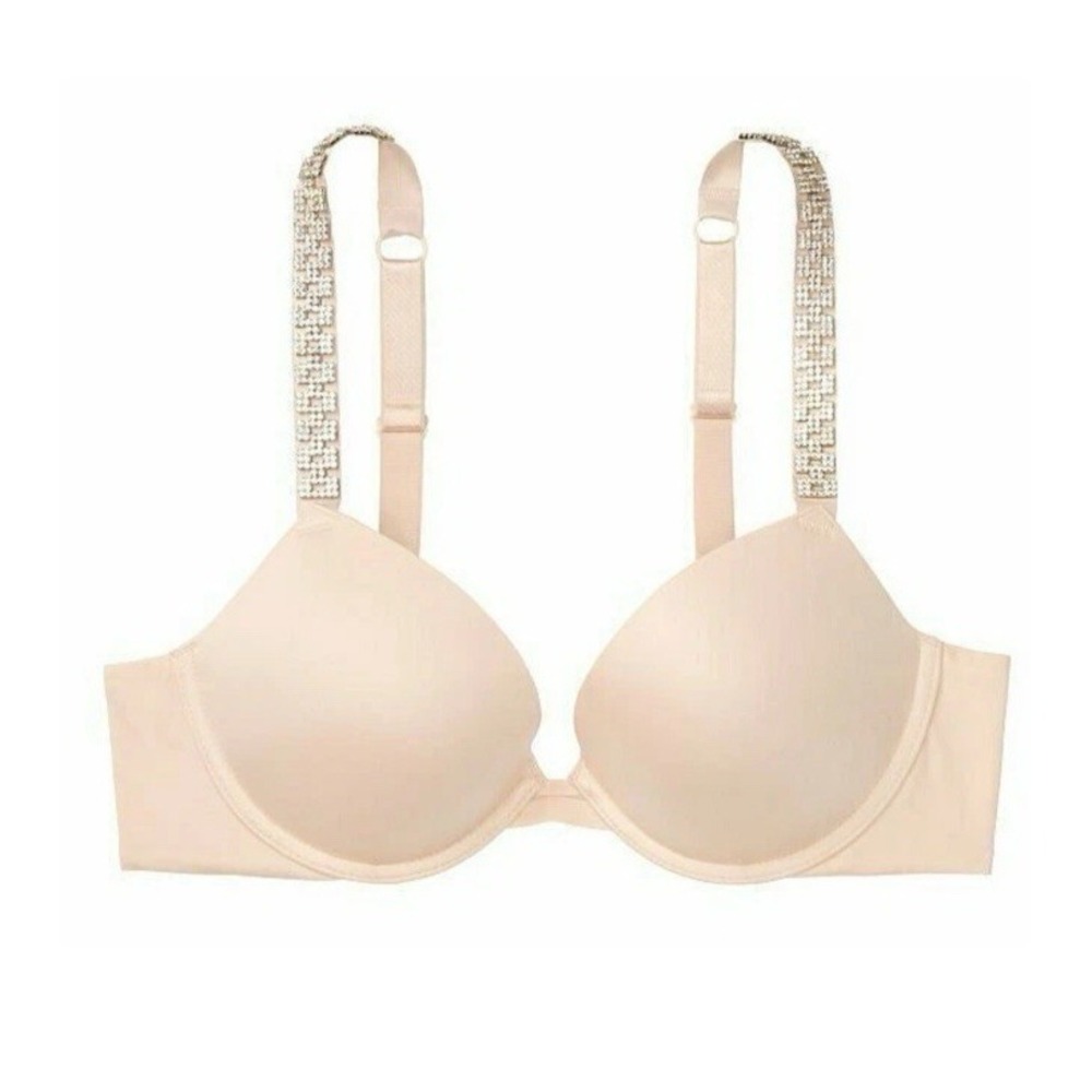 NWT Victoria's Secret Very Sexy Shine Strap Push-Up Bra Sz‎ 36DDD Champagne